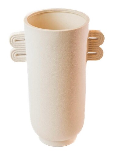 Foto Vaso Decorativo com Alças em Cerâmica Off White