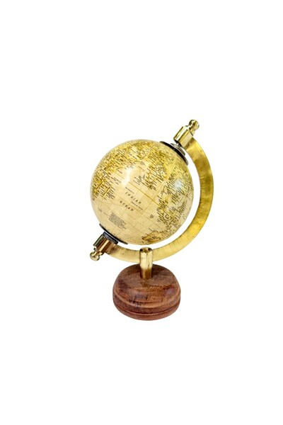 FotoGlobo Terrestre com Base em Madeira