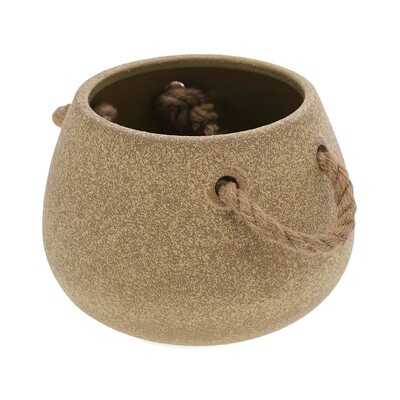 FotoVaso Decorativo em Cerâmica com Alça em Corda