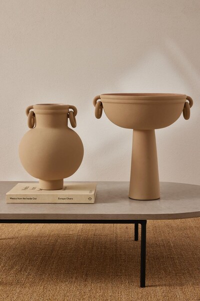 FotoVaso Decorativo em Cerâmica Terracota com Argolas