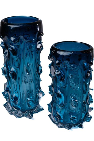 FotoVaso Decorativo Azul Estilo Murano