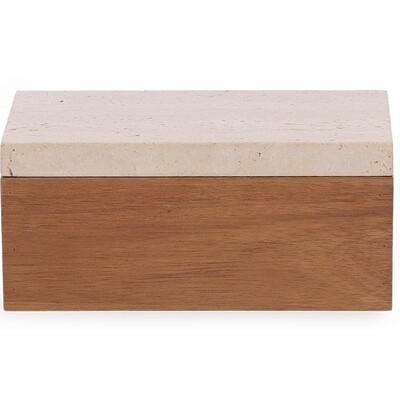 Foto Caixa Decorativa em Madeira com Tampa em Mármore