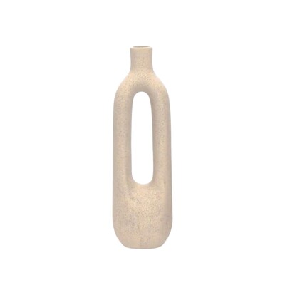 Foto Vaso Decorativo em Cerâmica Off-White – Vazado