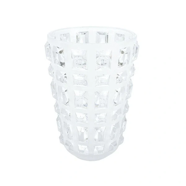 Vaso Decorativo em Vidro Fosco com Pastilhas Translúcidas