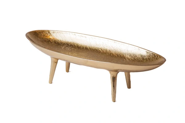 Centro de Mesa em Metal Dourado