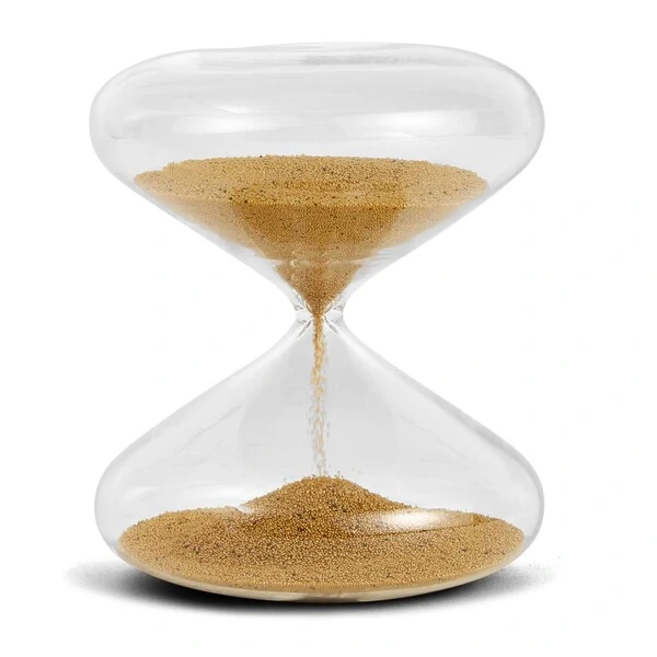 Ampulheta em Vidro com Areia Dourada