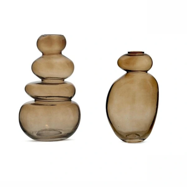 Vaso Decorativo em Vidro Fumê