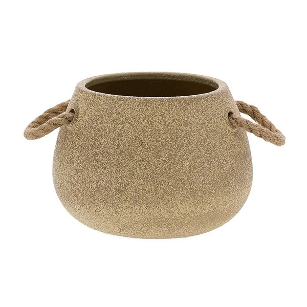 Vaso Decorativo em Cerâmica com Alça em Corda