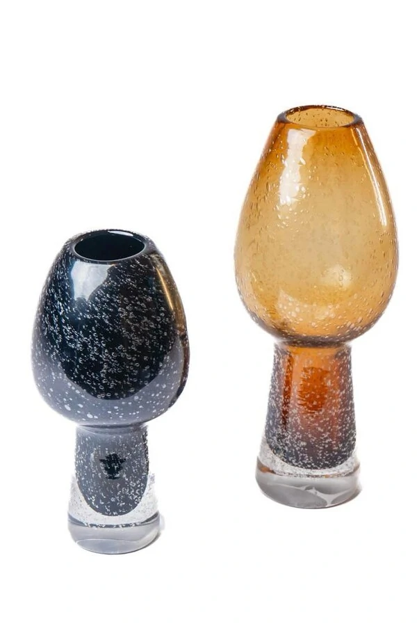 Vaso Decorativo em Vidro Âmbar