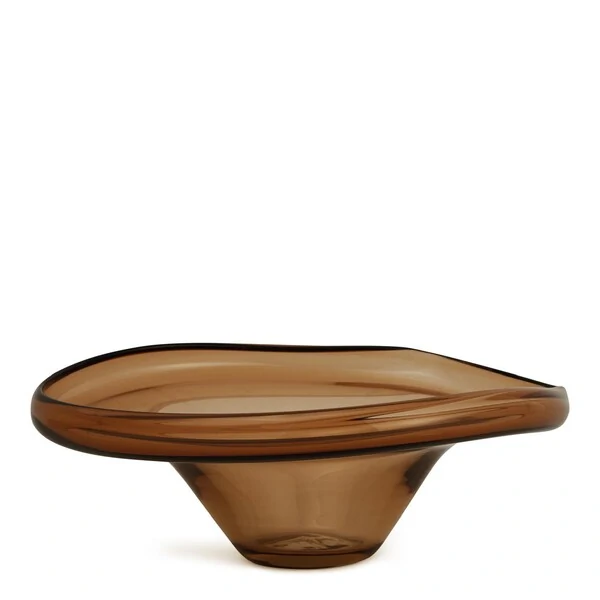 Centro de Mesa em Vidro Marrom