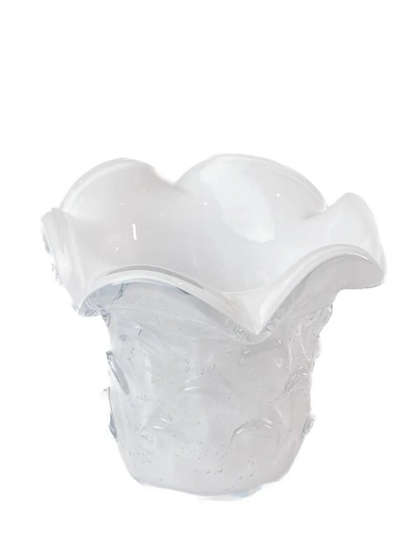 Vaso Decorativo Branco Estilo Murano