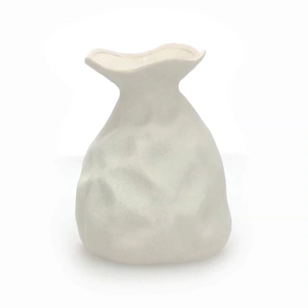 Vaso Decorativo em Cerâmica Orgânico Branco