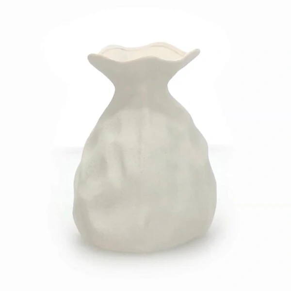 Vaso Decorativo em Cerâmica Orgânico Branco