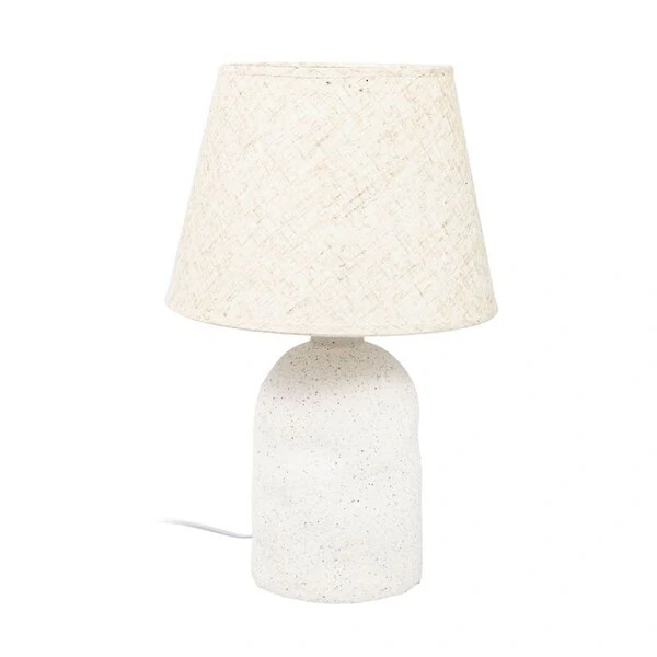 Abajur com Base em Cerâmica e Cúpula de Linho