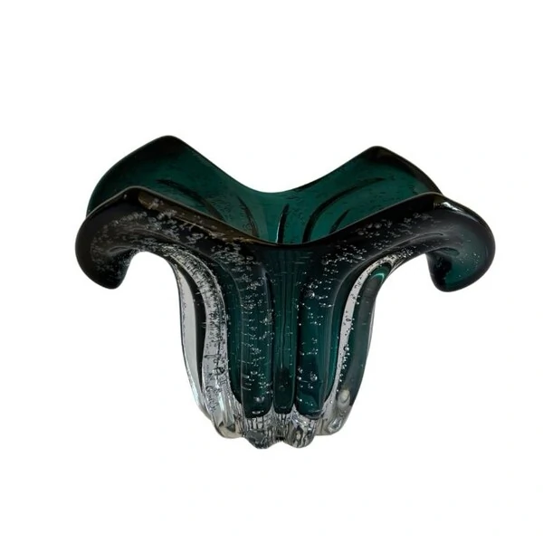 Vaso Decorativo Estilo Murano Verde Escuro