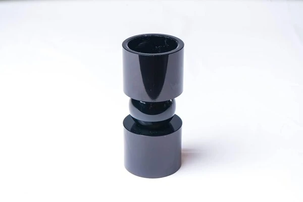 Castiçal Preto em Cristal