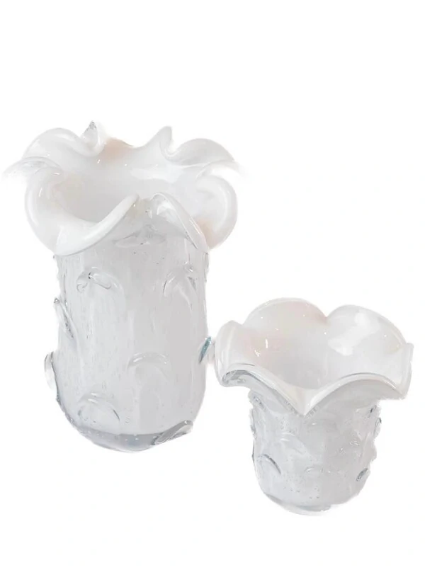 Vaso Decorativo Branco Estilo Murano