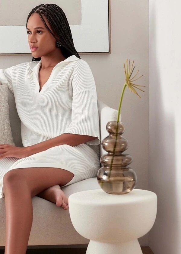 Vaso Decorativo em Vidro Fumê