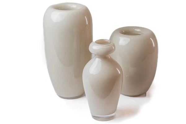 Vaso Decorativo em Vidro Cinza Claro