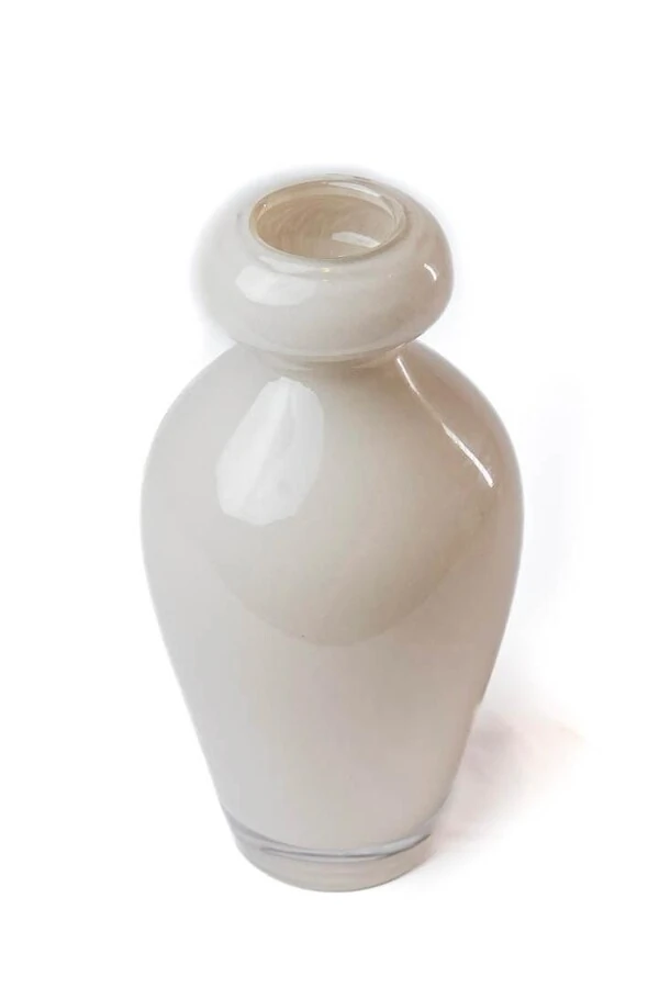 Vaso Decorativo em Vidro Cinza Claro