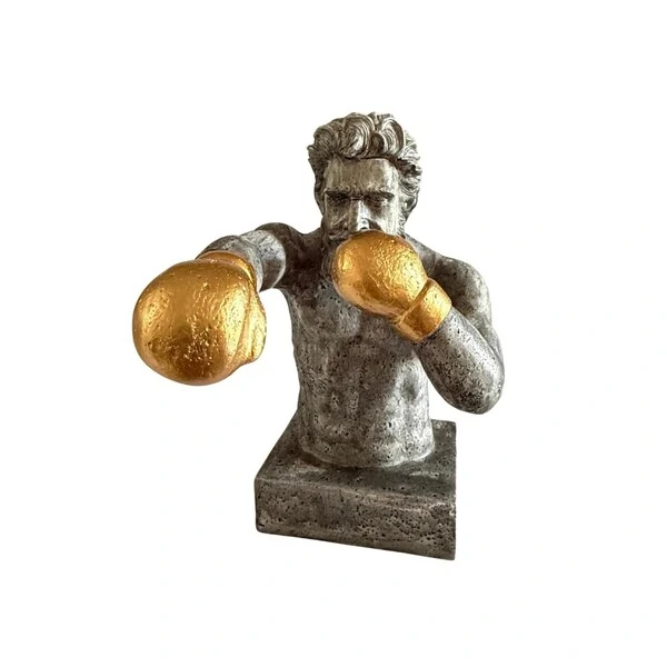 Escultura Decorativa Lutador de Boxe