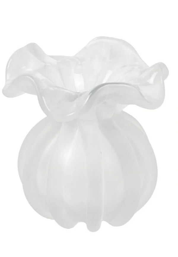 Vaso Decorativo Estilo Murano Incolor Fosco