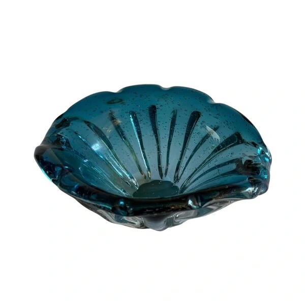 Centro de Mesa em Vidro Estilo Murano Azul