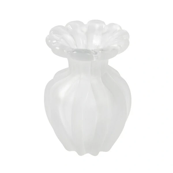 Vaso Decorativo Estilo Murano Incolor Fosco