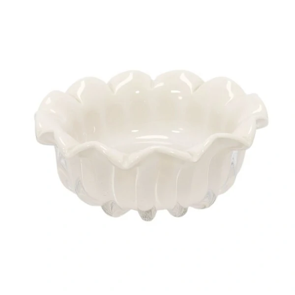 Centro de Mesa Decorativo em Vidro Estilo Murano Bege