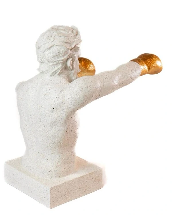 Escultura Lutador de Box em Pó de Pedra