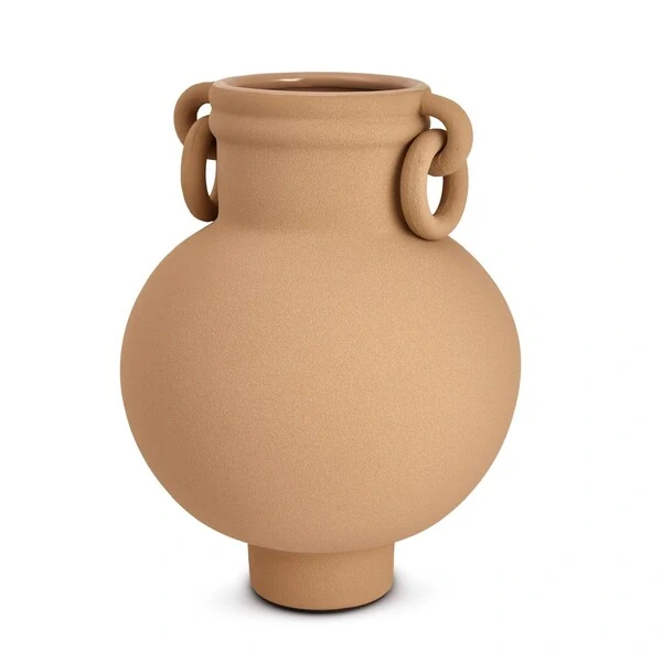 Vaso Decorativo em Cerâmica Terracota com Argolas