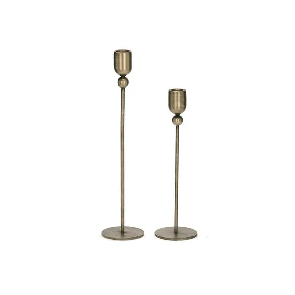 Kit Castiçais de Metal Bronze Escovado