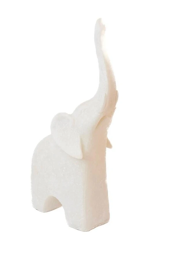 Escultura Decorativa Elefante Mármore Branco