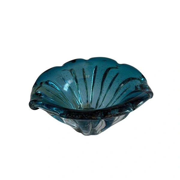 Centro de Mesa em Vidro Estilo Murano Azul