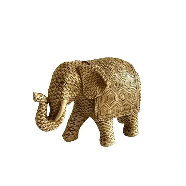 Escultura Decorativa Elefante Palha