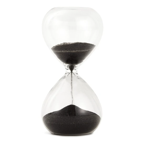 Kit Mini Ampulhetas em Vidro com Areia Preta – 3 Peças