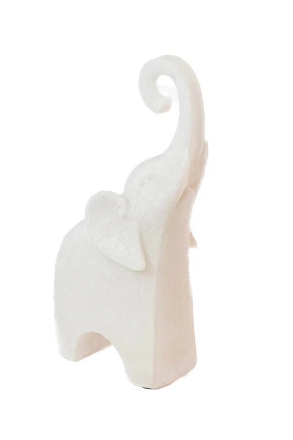 Escultura Decorativa Elefante Mármore Branco