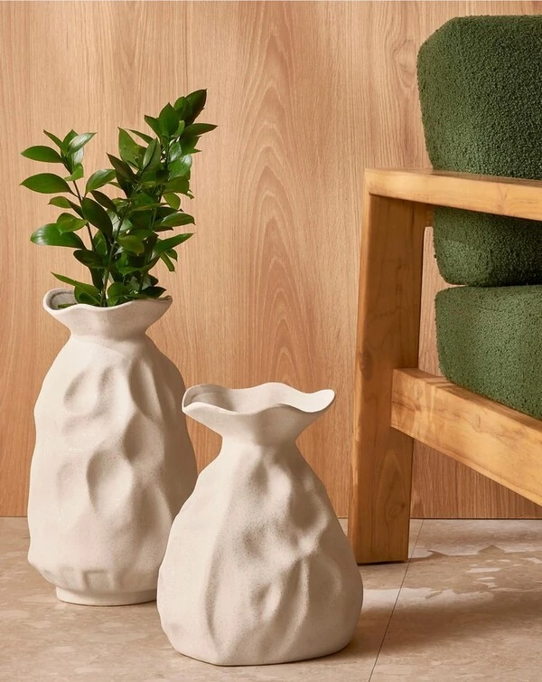 Vaso Decorativo em Cerâmica Orgânico Branco