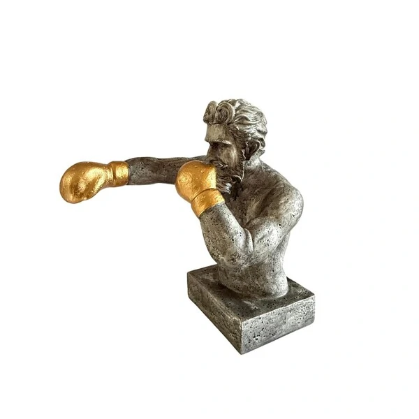 Escultura Decorativa Lutador de Boxe