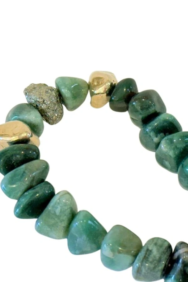 Colar Decorativo em Quartzo Verde e Tassel