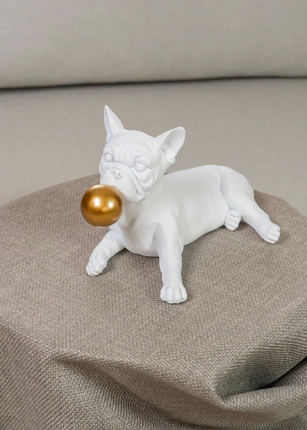 Escultura Decorativa Bulldog com Balão