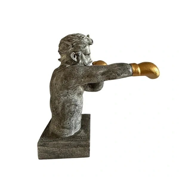 Escultura Decorativa Lutador de Boxe