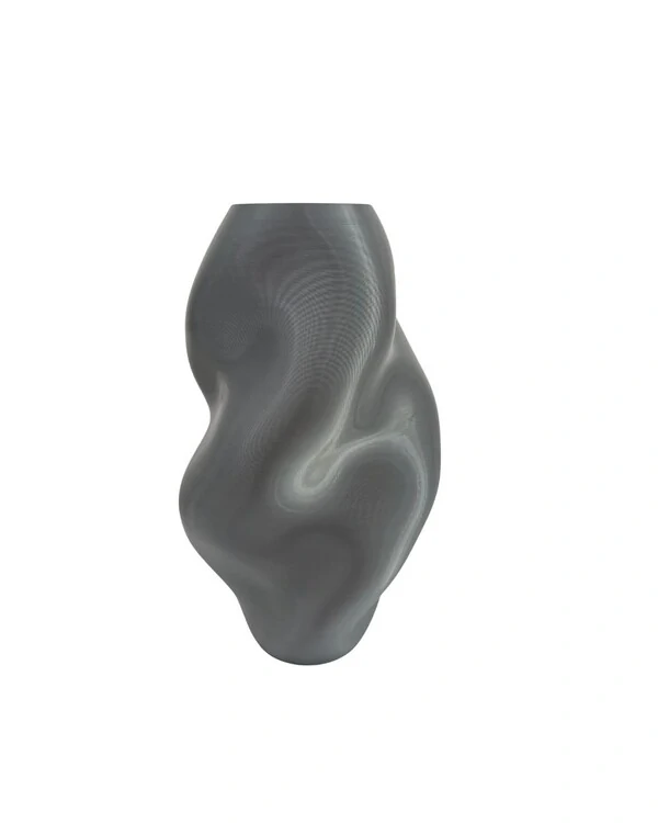 Vaso Decorativo Amassado Prata – por Anna Machado