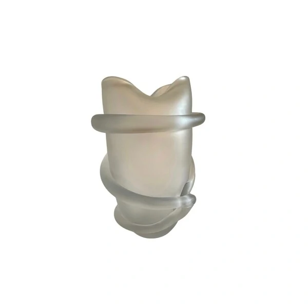 Vaso Decorativo em Vidro Fosco Estilo Murano