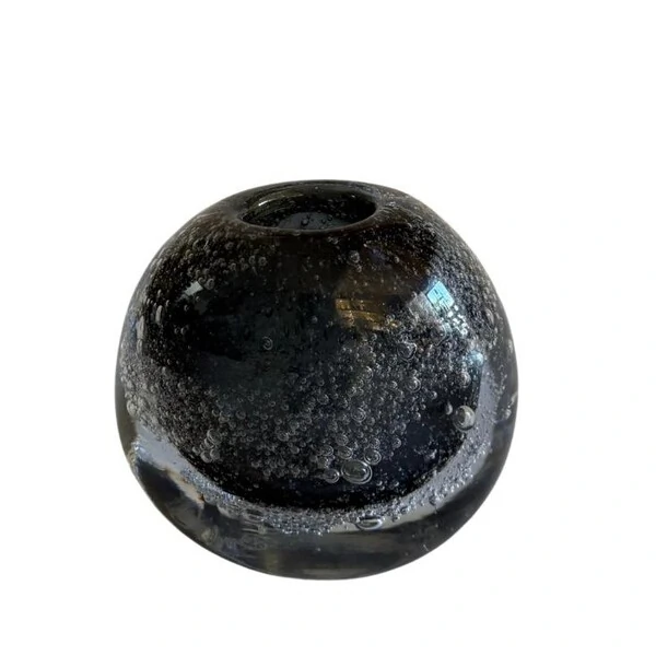 Vaso Decorativo em Vidro Estilo Murano Preto