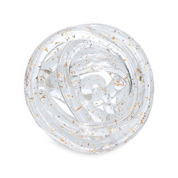 Escultura Decorativa Esfera em Vidro com Partículas Douradas