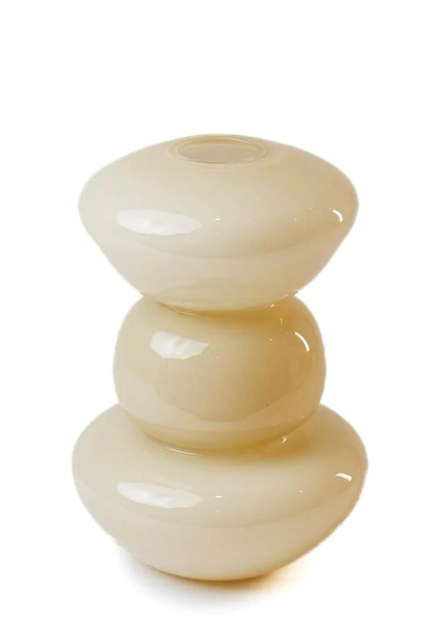 Vaso Decorativo em Vidro Bege