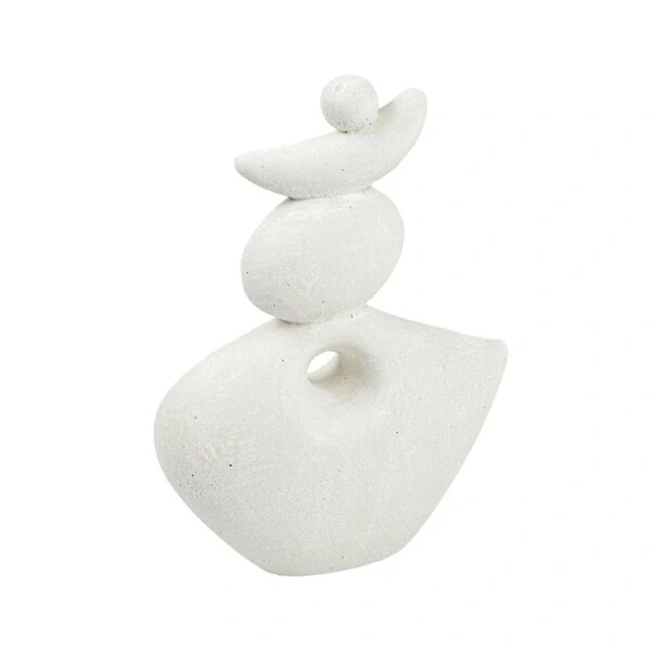 Escultura Decorativa em Cerâmica Off-White - Tamanho M