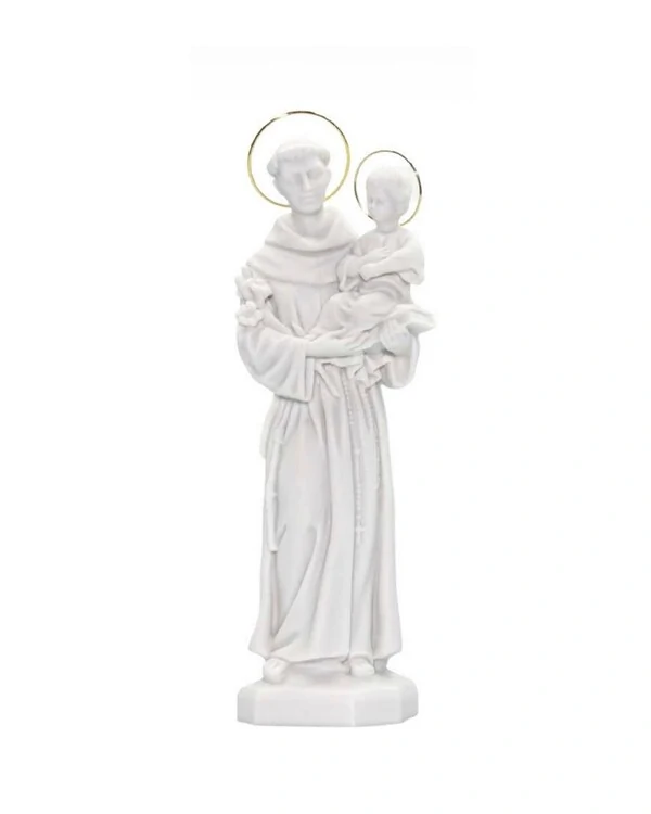 Imagem Decorativa de Santo Antônio com Auréola Dourada