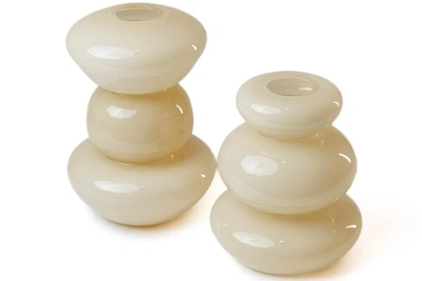 Vaso Decorativo em Vidro Bege